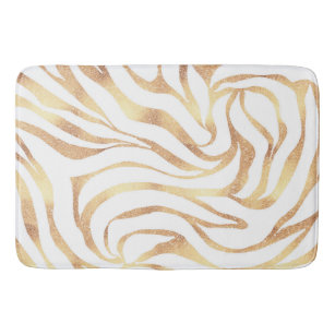 Glitter Swirls Multi Colours Zebra Luxury Printed Non Slip Bath Mat & Pedestal 