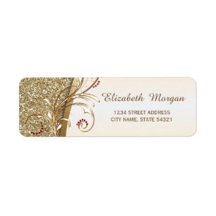 Elegant Gold Glittery Address Label