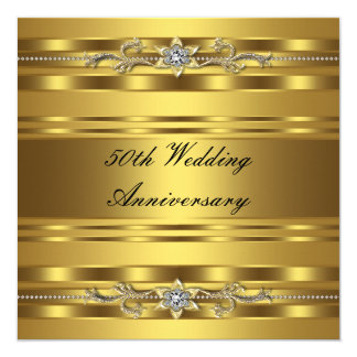 Elegant Gold Golden 50th Wedding Anniversary Invitation