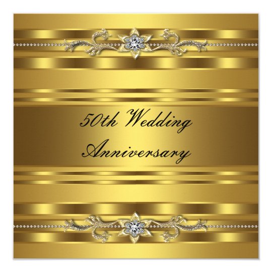 elegant gold golden 50th wedding anniversary invitation zazzle com
