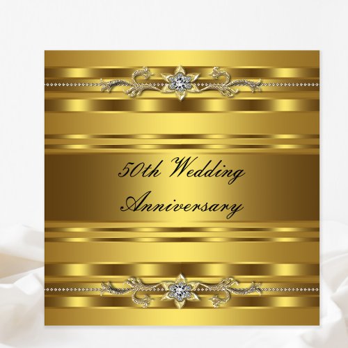 Elegant Gold Golden 50th Wedding Anniversary Invitation