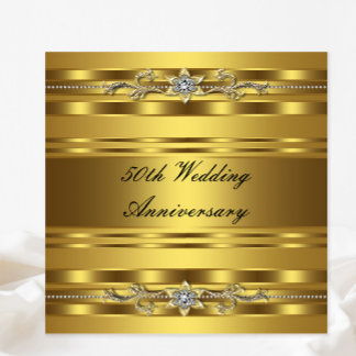 Elegant Gold Golden 50th Wedding Anniversary Invitation