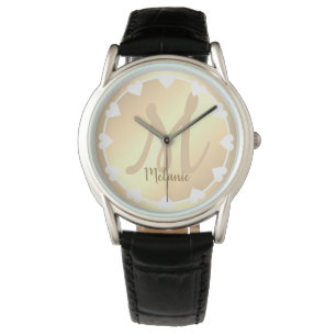 Elegant Gold Golden Cool Ombre Monogram Name Watch
