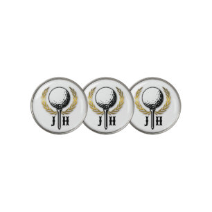 Elegant Gold Golf Monogram Design Ball Marker