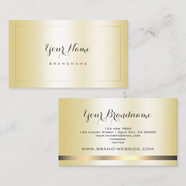 Elegant Gold Gradient Effect Professional Trendy Business Card (Front/Back)