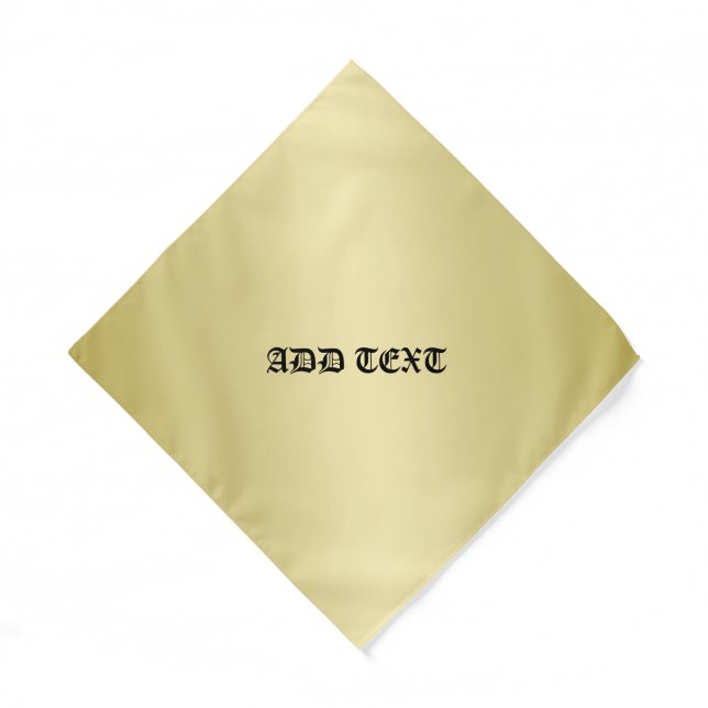 Elegant Gold gradient Monogram Personalized name Bandana (Front)