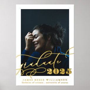 ELEGANT Gold GRADUATE Photo CLASS OF Foil Prints