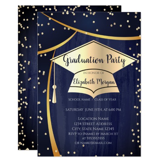 Elegant Gold Graduation Cap,Diamonds Graduation Invitation | Zazzle.com