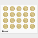 Elegant Gold Graduation Class of 2022 Thank You Classic Round Sticker<br><div class="desc">Elegant white and faux gold graduation sticker to attach to graduation announcements, graduation party imitations, save the date and other graduation paper correspondence. Perfect for the graduating Class of 2022. Elegant script style font.</div>