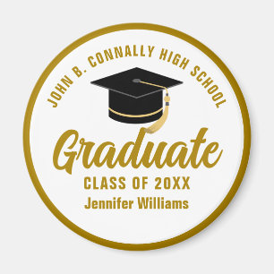 Elegant Gold Graduation Custom 2025 Graduate Magnet