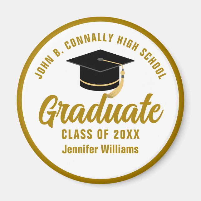 Elegant Gold Graduation Custom 2025 Graduate Magnet (Front)