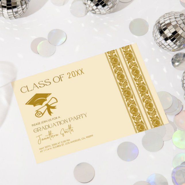Elegant Gold Graduation Party Invitation (Creator Uploaded)