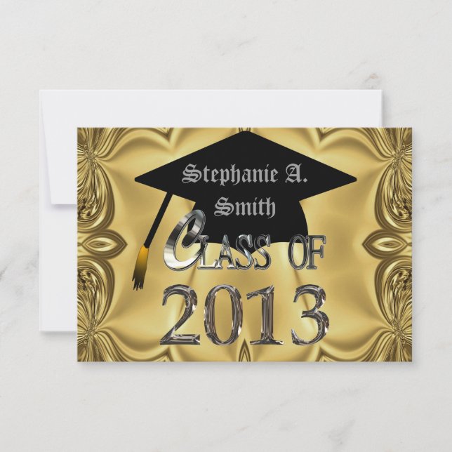 Elegant Gold Graduation Party Invitations (Front)