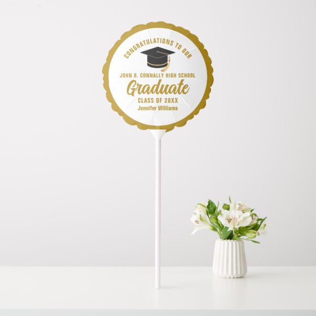 Elegant Gold Graduation Party Personalized Balloon (In SItu)