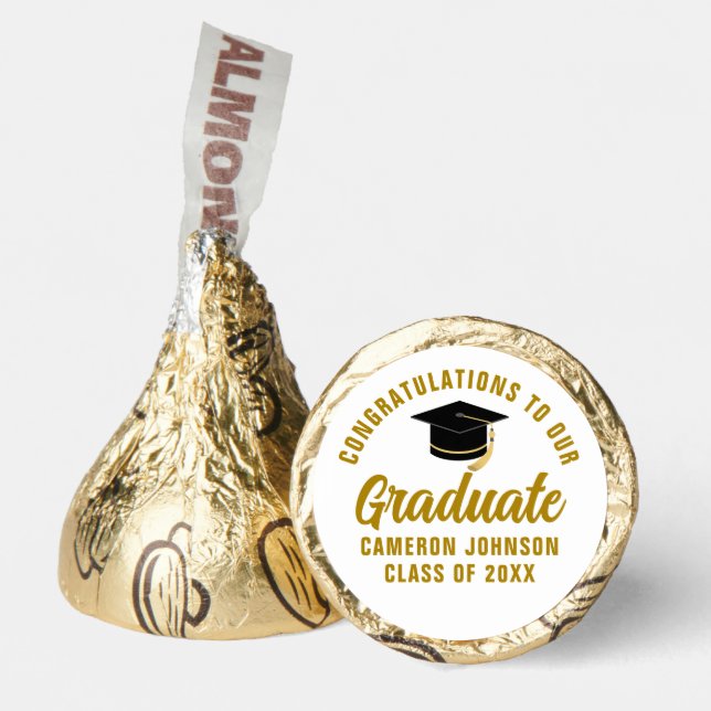 Elegant Gold Graduation Party Personalized Hershey®'s Kisses® (Front)