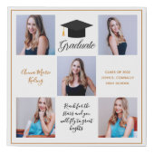 Elegant Gold Graduation Senior Photo Collage 2024 Faux Canvas Print (Front)