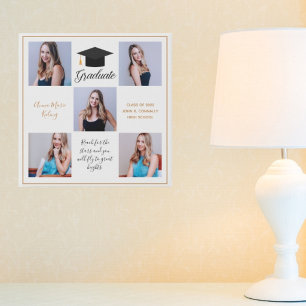 Elegant Gold Graduation Senior Photo Collage 2026  Faux Canvas Print
