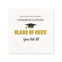 Elegant Gold Graduation Table Napkin