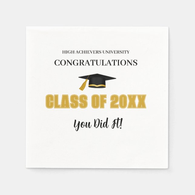 Elegant Gold Graduation Table Napkin (Front)