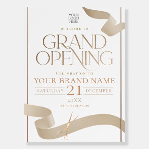 Elegant Gold Grand Opening Welcome Foam Board Sign