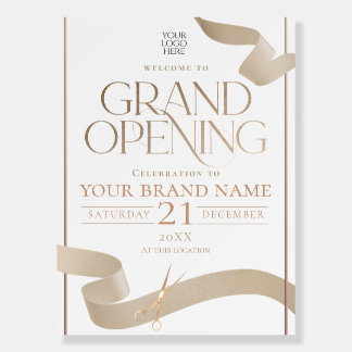 Elegant Gold Grand Opening Welcome Foam Board Sign
