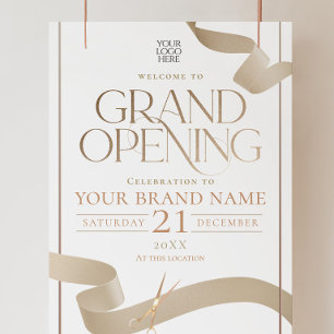 Elegant Gold Grand Opening Welcome Foam Board Sign