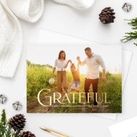 Elegant Gold Grateful Family Photo
