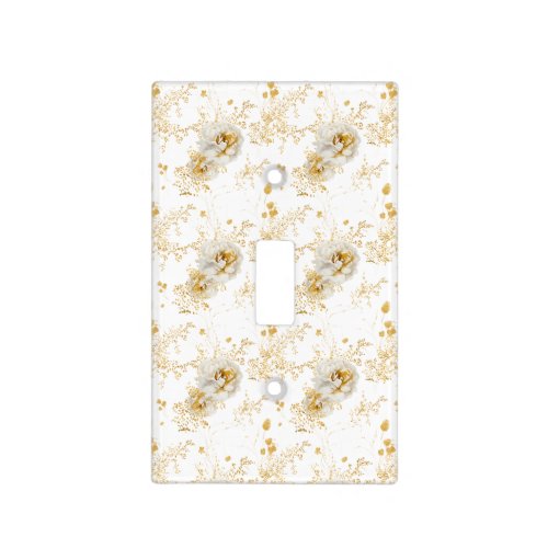 Elegant Gold Gray Floral  Light Switch Cover