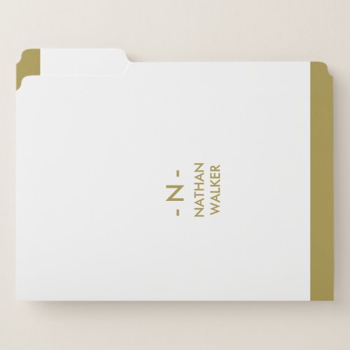 Elegant Gold & Gray Monogram Design File Folder