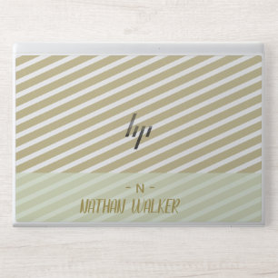Elegant Gold & Gray Monogram I Minimalist Elegant HP Laptop Skin