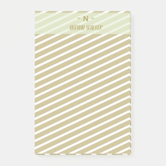 Elegant Gold & Gray Monogram I Minimalist Elegant  Post-it Notes (Front)