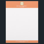 Elegant Gold Greek Key on Coral Interior Designer Letterhead<br><div class="desc">Coordinates with the Elegant Gold Greek Key on Coral Interior Designer Business Card Template by 1201AM. A faux metallic gold greek key emblem is combined with your name or business name for a chic logo on this personalized letterhead. Set on a coral background for a luxe aesthetic. This design is...</div>