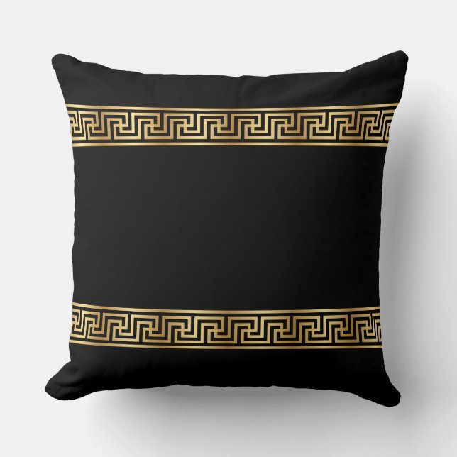 Elegant gold greek pattern Throw Pillow (Front)