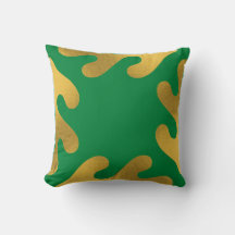 Elegant Gold Green Abstract Leaf Pattern