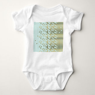 Elegant Gold Green Leaf Pattern Baby Bodysuit