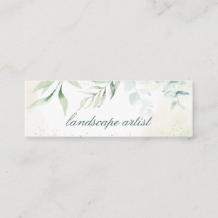 Elegant Gold Greenery Eucalyptus Mini Business Card
