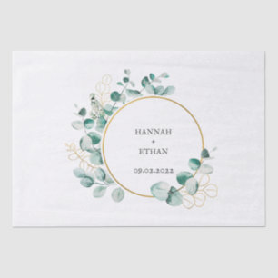 Elegant Gold Greenery Eucalyptus Personalized Tissue Paper