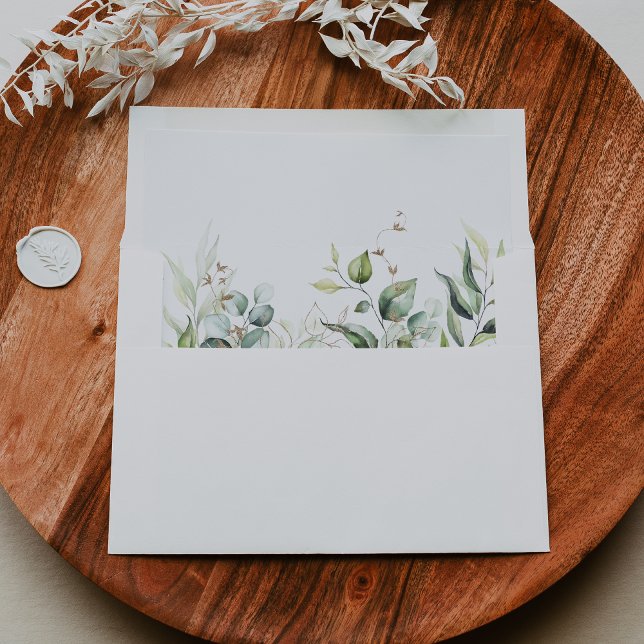 Elegant Gold Greenery Wedding Invitation Envelope (Creator Uploaded)
