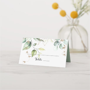 Elegant Gold Greenery Wedding Place Card