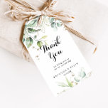Elegant Gold Greenery Wedding Thank You Gift Tags<br><div class="desc">These elegant gold greenery wedding thank you favor tags are perfect for a simple wedding reception. The design features hand-drawn gold and botanical green eucalyptus leaves, inspiring artistic beauty. Personalize these tags with a short message, your names, and your wedding date. You can change the wording on these tags to...</div>