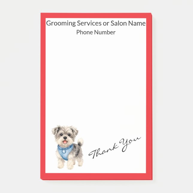 Elegant Gold Grooming Pet Personalized Collection Post-it Notes (Front)