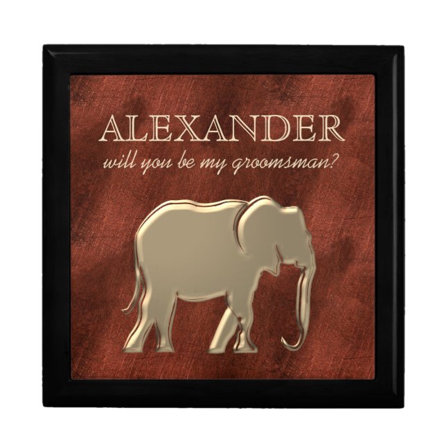 Elegant Gold Groomsman Gift Box (Front)