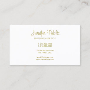 Elegant Gold Hand Script Font Minimalist Sleek Business Card