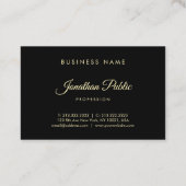 Elegant Gold Hand Script Font Text Professional Business Card (Back)