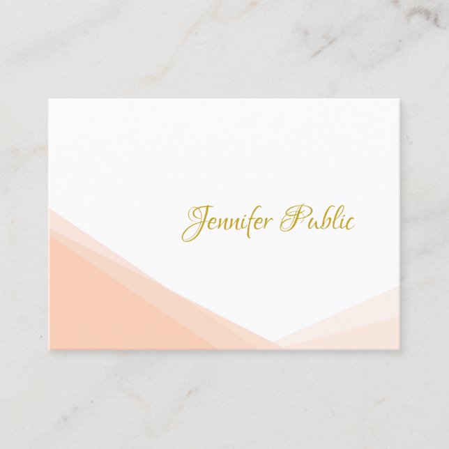 Elegant Gold Hand Script Text Professional Modern Business Card (Front)