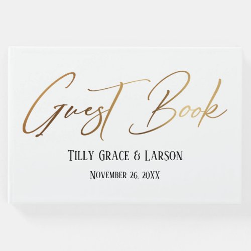 Elegant Gold Handwriting Simple Guest Book