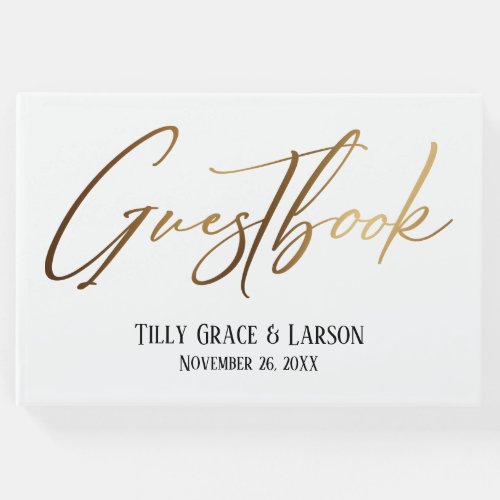 Elegant Gold Handwriting Simple Guestbook