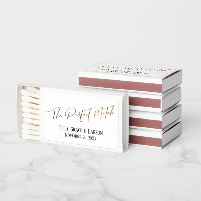 Elegant Gold Handwriting The Perfect Match (Stacked)