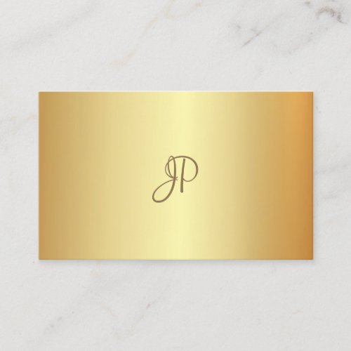 Elegant Gold Handwritten Monogram Modern Template Business Card