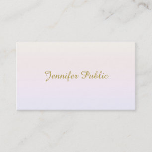 Elegant Gold Handwritten Script Minimalist Trendy Business Card